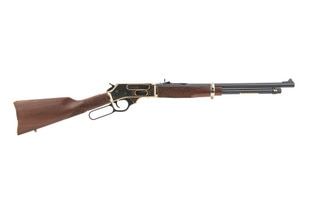 Henry 410 Lever Action Side Gate Loading Shotgun with polished brass receiver